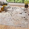 TAPISO Golden Tappeto Moderno Soggiorno Motivo Astratto Sfumato Linee Sottili Filo d'Oro Panna Marrone Salotto Camera Sala Cameretta Ragazzi Ufficio Oeko-Tex 160 x 230 cm