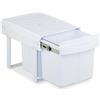 Relaxdays Pattumiera Estraibile Sottolavello, Cesto Raccolta Differenziata 3 Scomparti 15L e 8L, 34,6x34x51,8 cm, Bianco, Acciaio, Plastica