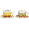 THUN, Set 2 Tazze Colazione in Porcellana Decorata a Mano con Motivi Floreali, Linea Florianne, Ø 18 cm