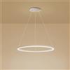 GESMOS Anello Singolo LED Lampada A Sospensione Nordico Moderno Cerchio Lampadario Regolabile Lampade Sospeso Per Soggiorno Isola Cucina Tavolo Da Pranzo(60CM 38W,White, Natural White)