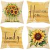 Generic Federa per cuscino con girasole, giallo floreale, decorazione per la casa primaverile, in morbido cotone, per divano, soggiorno, camera da letto, 45,7 x 45,7 cm