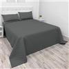 NARCISO - Trapuntino Una Piazza e Mezza Tinta Unita Ideale per la Mezza Stagione, Copriletto 220x270cm, Disponibile in Varie Colorazioni Uniche, Grigio Scuro
