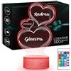 Maverton Lampada con Targa Personalizzata - Targhetta Personalizzata con Luce Notturna - Base Multicolore Caricatore e Telecomando - Idea Regalo Coppia Anniversario