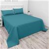 NARCISO - Trapuntino Matrimoniale Tinta Unita Ideale per la Mezza Stagione, Copriletto Leggero 260x270cm, Disponibile in Varie Colorazioni Uniche (Ottanio)