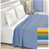 Home Tresor - Lenzuolo Sopra Piano 100% Cotone Misura Due Piazze 240x300 cm Certificato Oeko-Tex Lenzuola Letto Fresco e Traspirante Senza Elastico Mon Ami - Matrimoniale, Azzurro