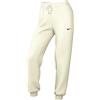 Nike Pantaloni Tuta A Vita Media Sportswear Phoenix Fleece - Donna, Sail/Black, FZ7626-133, S
