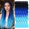 ShowJarlly Capelli Extension Per Treccine Africane Capelli, 5 Pc Ombre Jumbo Treccia Capelli, 24 Sintetici Intrecciare I Capelli Estensioni Per Crochet Torsione(Nero/Blu Royal/Azzurro)