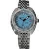 Seestern S406 Teal Blue Automatico Acciaio Blu Datario Orologio Uomo