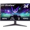 LG 24GS50F-B Monitor da gioco UltraGear FHD (1920 x 1080) da 24 con 180Hz, 1ms MBR, HDR10, AMD FreeSync, HDMI, DisplayPort, design virtualmente senza bordi su 3 lati, nero