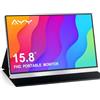 AYY Monitor Portatile da 15.8 Pollici FHD 1080P USB-C HDMI Schermo Secondario Esterno per Computer HDR IPS Gaming Estensione per PC MAC Smartphone PS4/5 Xbox Switch con Altoparlanti Integrati