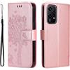 GOKEN Cover per Honor 200 Lite, Custodia Flip TPU/PU Portafoglio Pelle con Stand/Carte Slot, Chiusura Magnetica Goffrata con Motivo Telefono Case Custodie, Oro Rosa
