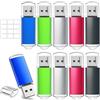 WISEORANGE 8GB Chiavetta USB 10 Pezzi Pen Drive 8GB WISEORANGE Metallo USB2.0 Unità Memoria USB per PC, Laptop,TV con Luce LED (10 colori)