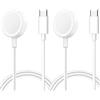 Toaluea 2 Pezzi Caricatore per Apple Watch Series 9 8 7 6 5 4 3 2 1 SE Ultra, Ricarica Caricabatteria Magnetica Veloce per iWatch Smartwatch, USB C Charger con 1M Cavo per Apple Watch