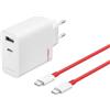 OnePlus Caricabatterie rapido OnePlus SUPERVOOC da 80 W, adattatore di alimentazione GaN a due porte con cavo flash di tipo C, compatibile con OnePlus 13R/13/Nord 4/Nord CE4 Lite