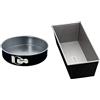 Lagostina Gustosa Tortiera Apribile con Cerniera in Acciaio Antiaderente per Forno, Nero, Diametro 24 cm & Gustosa Stampo Plumcake in Acciaio Antiaderente per Forno, Nero, 25x11x8 cm
