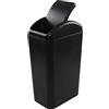 Vababa 1 pattumiera in plastica con coperchio basculante, sottile, 3,5 galloni (nero)