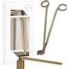 Airy Abode Set di Accessori per Candele, con estintore e tagliastoppino, Oro Spazzolato