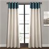 Lush Decor Milo Linen Window Curtain Panels Slate Blue/Off White 52X84 Set