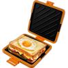 JEJUWE Macchina per toastie e sandwich per microonde, in silicone, senza fili, tecnologia Heatwave, tostapane, piastra antiaderente, per cucinare panini croccanti (arancione)