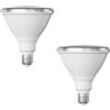 ledscom.de 2 pezzi E27 lampadina LED, PAR38 collo corto, bianco (4000 K), 14,9 W, 1395lm, 41°, specchio riflettore (argento)