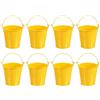 PATIKIL Secchielli Metallici Piccoli con Manico, 3x3,8 Pezzi Mini Secchiello Zincato Secchi Pasquali Colorati per la Decorazione di Bomboniere Artigianali, Giallo