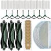 BRUVISH (30 pezzi) 105 Combo Accessori di ricambio per iRobot Roomba Combo 2 Essential, Roomba 105 Combo, 3 spazzole a rullo, 8 spazzole laterali, 8 filtri HEPA, 8 sacchetti raccoglipolvere, 3 panni per mocio