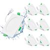 ALUSSO LIGHTING Downlight LED Dimmerabili 7W Slim Faretti da incasso a soffitto IP44 per cucina bagno, 3000K caldo 4000K neutro 5700K freddo regolabile, ritaglio 67mm-75mm, quadrato bianco, confezione da 6