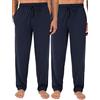 Fruit of the Loom Pigiama da Uomo in Jersey, Blu Navy/Blu Navy (Confezione da 2), XL