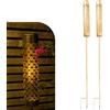 Gadgy Luci Solari da Giardino con Effetto Fiamma in Movimento - Set di 2 Torce LED da Esterno in Metallo - Illuminazione Solare Decorativa per Giardino, Terrazza e Balcone