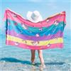 LSSAGOON Telo Mare Microfibra Unicorno, 75 x 150 CM Asciugamano Mare Bambina Grande, Teli Mare Bambino Asciugatura Rapida Antisabbia, Asciugamani Assorbente Morbido per Spiaggia Piscina Bagno Doccia Viaggio