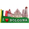 Leddy Living Magnete 3D Decorativo Frigorifero Bologna San Luca Torre degli Asinelli San Petronio Souvenir Artistico Resina Vintage Tricolore Calamita Lavagna Magnetica Casa Cucina Ufficio