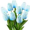 dellyy Tulipani Artificiali 10 Pezzi, Tulipani Finti come Veri, Fiori Artificiali Realistici per la Decorazione di Soggiorno e Camera da Letto, Tulipani Artificiali come Veri (blu)