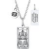 Suplight Collana Tarocchi Arcani Maggiori Ciondolo Tarocchi Immagine Il Carro Collana Carta Tarocchi Portafortunato Acciaio Inossidabile Ciondolo Carte dei Tarocchi Amuleto per Donna e Uomo