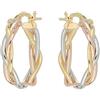 DelPia, Orecchini Modello Treccia Dea Aita in Oro 18kt e Aregtno Sterling 925 (3 colori, 15mm)