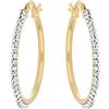 DelPia, Orecchini a Cerchio in Oro 18kt e Argento Sterling 925 2begold con Cristalli (Oro giallo, 20mm)