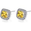 VONSSY Orecchini a perno con pietre preziose ipoallergeniche, orecchini in cristallo con zirconi brillanti, 925 perni d'argento senza nichel, orecchini quadrati con diamanti creati,regalo di gioielli