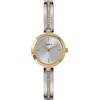 Timex Orologio da Donna Main Street, 25 mm, Cinturino in Lega a Doppia Tonalità, Quadrante Argentato, Cassa Dorata, TW2W96200