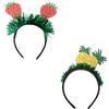 Floatdream 2 Pezzi Fasce per Frutta, Cerchietto ananas, Cerchietto a Forma di Fragola, Fascia per Capelli Creativa Con Frutta, per Feste, Spettacoli, Ritrovi, Feste Di Compleanno