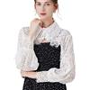 LoudSung Fake HALLAR Rimovibile mezza camicia camicia collo falso abiti da festa top per donne ragazze, Pizzo bianco, 16