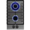 Cecotec Piano Cottura Gas Butano e Naturale 2 Fuochi Bolero Squad G 2200F Inox. 5250W, Acciaio Inox, Griglie Complete Ghisa, Bruciatore WOK Tripla Corona, Accensione Elettrica, Sistema Sicurezza
