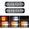 RIGIDON 2 Pezzis 6 LED Lampada di Emergenza Strobo Barra Led, 4.3 Pollice 12V 24V Faretti Fendinebbia Per Off road Auto Fuoristrada Camion SUV UTE ATV Barca 4x4 Veicoli, Bianca Ambra Impermeabile