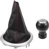 TUCKBOLD Pomello del Cambio Manuale a 5 Velocità con Copertura per Suzuki Swift | Pomello del Cambio per Cambio Automatico Cromato Rosso in Plastica e Ecper Opelle 1 pz
