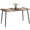 VASAGLE Tavolo da Pranzo, Tavolo Cucina, per 4-6 Persone, Farmhouse Moderno, Superficie Resistente a Calore, Montaggio Rapido, 75 x 140 x 75 cm, Noce Naturale e Nero Inchiostro KDT100K02
