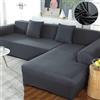 Generico Copridivano Elasticizzato con Penisola Sinistra o Destra, Copri Divano Angolare a L 1/2/3/4/5 Posti, Telo per Divano AntiGraffio Gatto, Chaise Longue UniversaleDark Gray,140-185cm