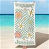 NIBESSER Telo Mare Personalizzato con Nome Telo Mare Microfibra Leggero 76x152 cm Asciugamano Mare Antisabbia ad Asciugatura Rapida Asciugamano da Spiaggia Morbido Confortevole, Fiori Verde