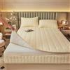 LJQAIZYL Coprimaterasso con Cerniera Matrimoniale/Singolo 160x190 Personalizzabile Fodera Materasso Topper A Sacco Lenzuolo Lavabile Imbottito/Trapuntato Copri Proteggi Materasso con Zip (160x190+18cm,Beige)