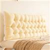 GeRRiT Grande cuscino per testiera del letto, cuscino di supporto lungo per lettura, per letto matrimoniale, king size, cuscino lombare a cuneo (beige, 90 cm)