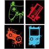 ANHUIB Stampa artistica con videogiochi, set di 4 poster a tema gioco ad acquerello (20,3 x 25,4 cm, senza cornice), perfetti per la decorazione della camera da letto dei bambini