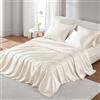 Madison Park Essentials - Set di lenzuola in raso, lussuose e setose, con lucentezza naturale, con tasca elastica da 35,6 cm per materassi fino a 40,6 cm, elastico tutto l'anno, biancheria da letto