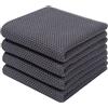 Homaxy Strofinacci da cucina in 100% cotone, ultra morbidi, assorbenti, ad asciugatura rapida, 33 x 71 cm, confezione da 4, grigio scuro